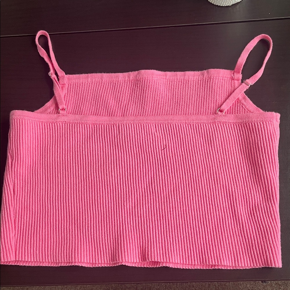 Pink Ribbed Tank Top - Picture 2 of 4